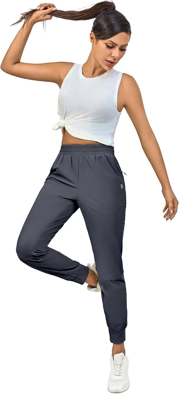 Little Donkey Andy Women's Stretch Joggers with Pockets, Quick-Dry Lightweight Running Pants for Women