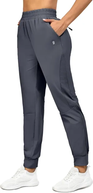Little Donkey Andy Women's Stretch Joggers with Pockets, Quick-Dry Lightweight Running Pants for Women