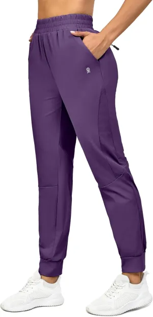 Little Donkey Andy Women's Stretch Joggers with Pockets, Quick-Dry Lightweight Running Pants for Women