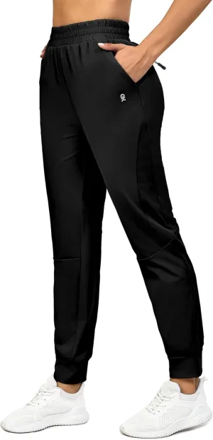 Little Donkey Andy Women's Stretch Joggers with Pockets, Quick-Dry Lightweight Running Pants for Women