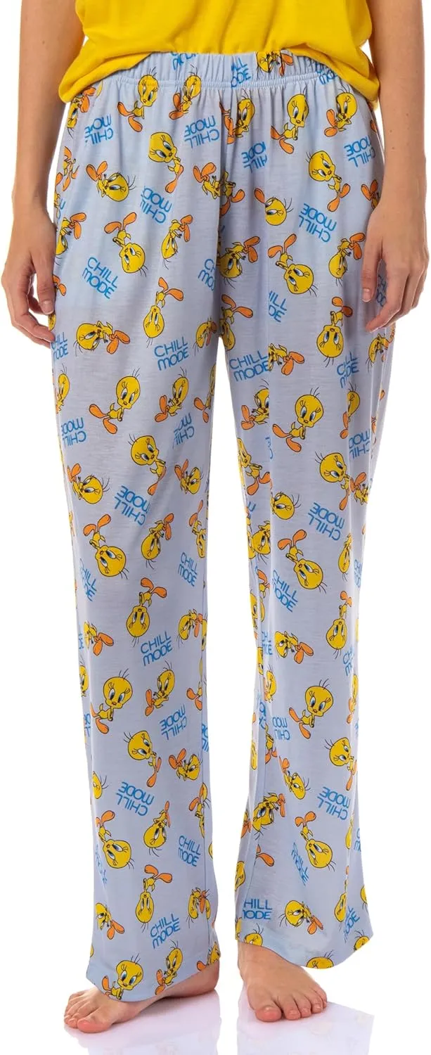Looney Tunes Women's This Is How I Chill Tossed Tweety Bird Sleep Pajama Short Set