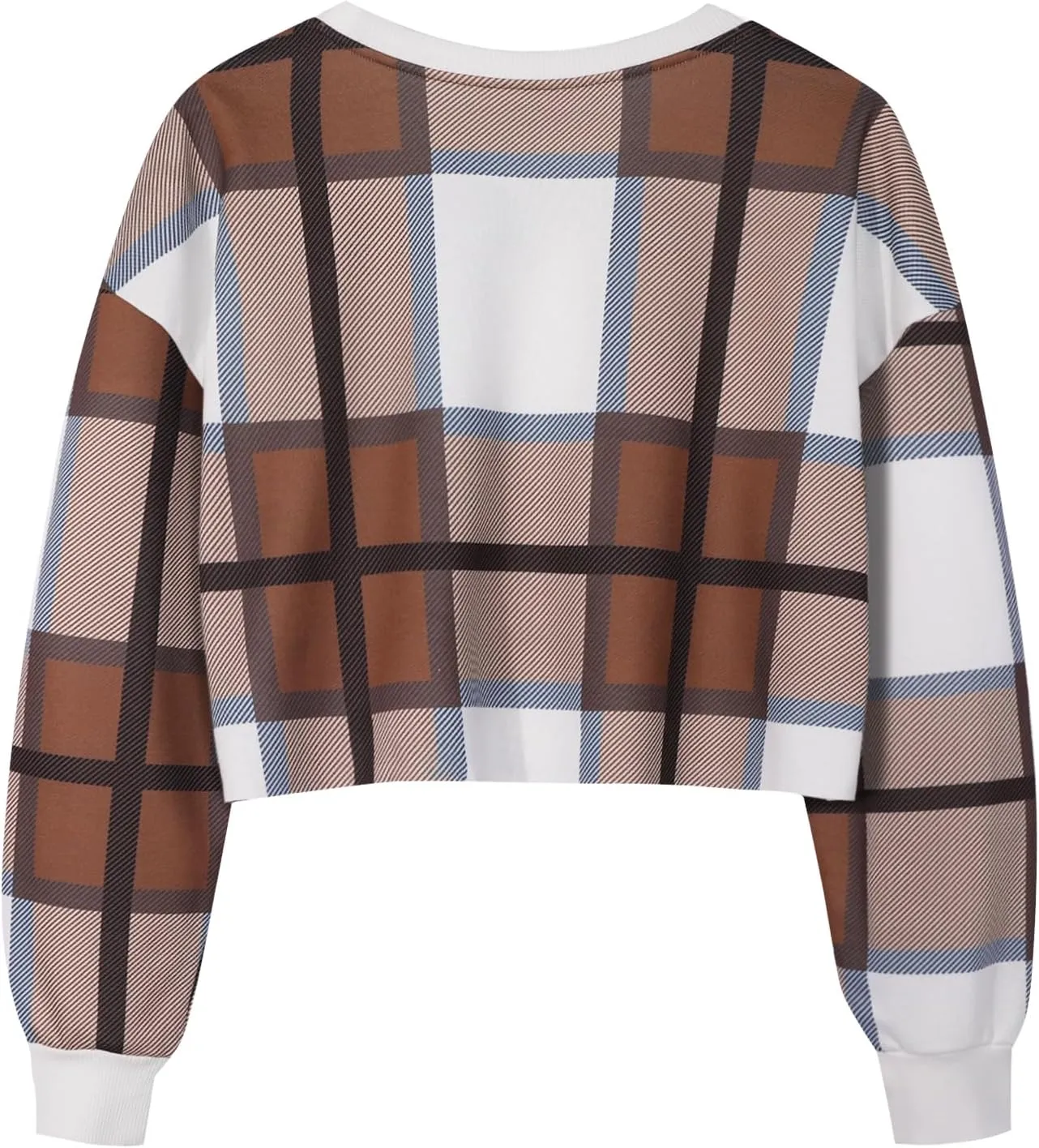LovelyWholesale Women Graphic Crewneck Sweatshirts Casual Long Sleeve Cropped Tops