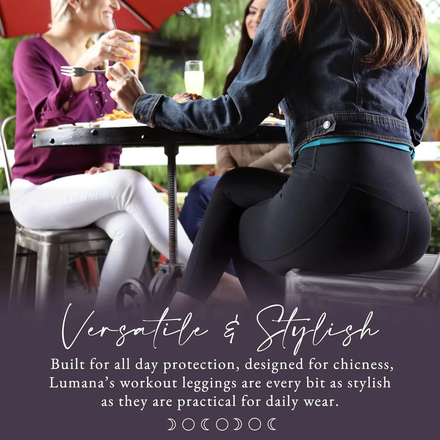 LUMANA Leakproof Womens Leggings: Menstrual   Bladder Control Yoga Pants with Pockets - Built-in Catch All Pads (22" Inseam)