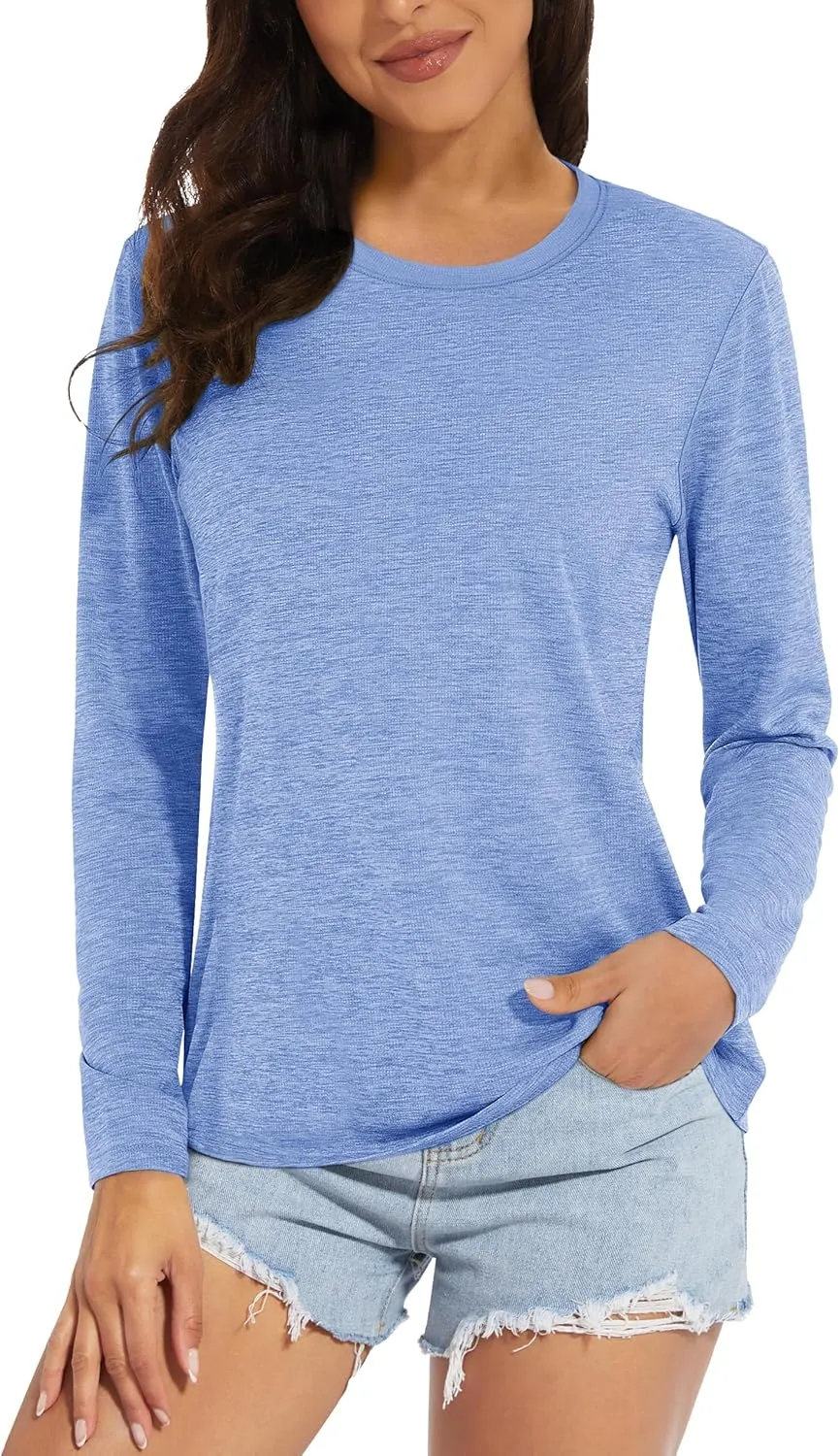MAGCOMSEN Women's Long Sleeve Shirts UPF 50  Sun Protection Quick Dry Athletic Running Workout Tops Rash Guard