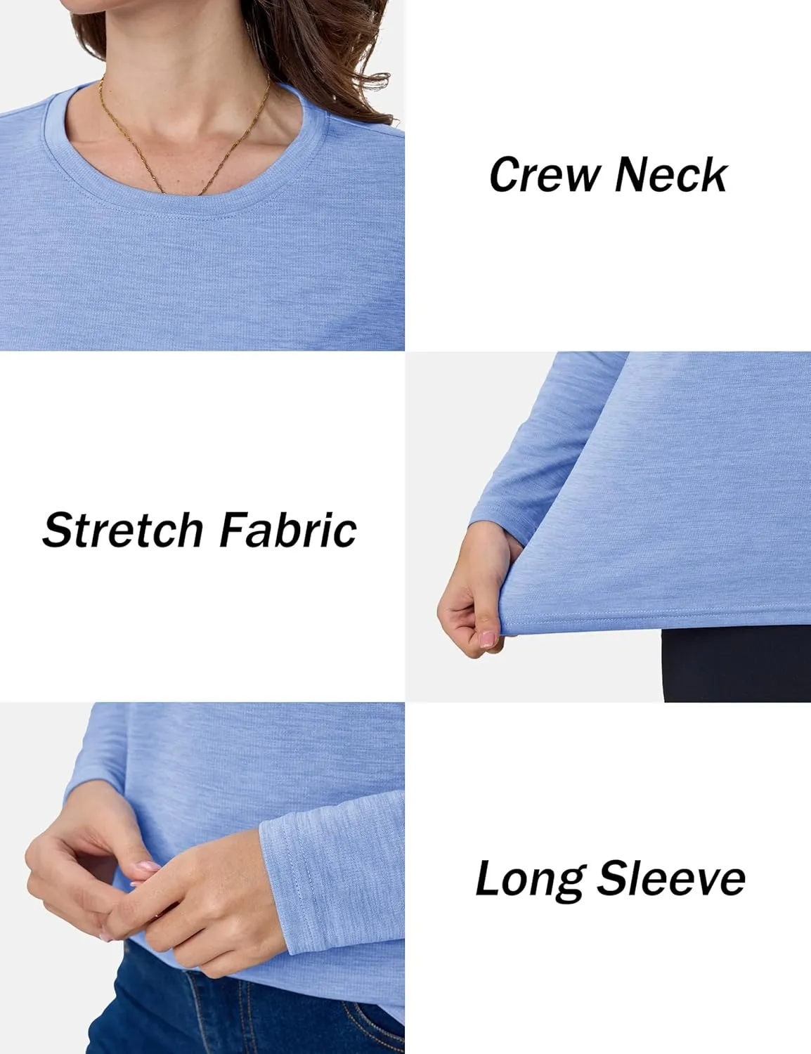 MAGCOMSEN Women's Long Sleeve Shirts UPF 50  Sun Protection Quick Dry Athletic Running Workout Tops Rash Guard