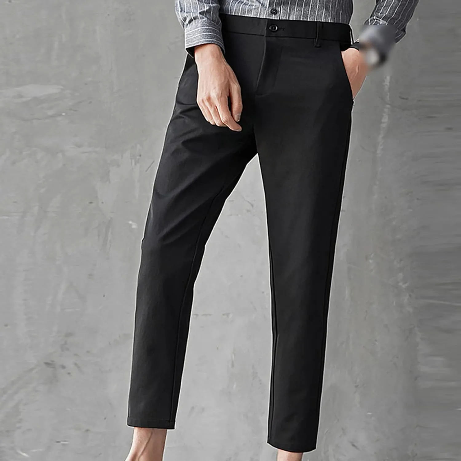 Maiyifu-GJ Men's Slim Fit Cropped Chino Pants Casual Business Stretch Skinny Pant Flat Front Ankle Dress Pants Suit Pants