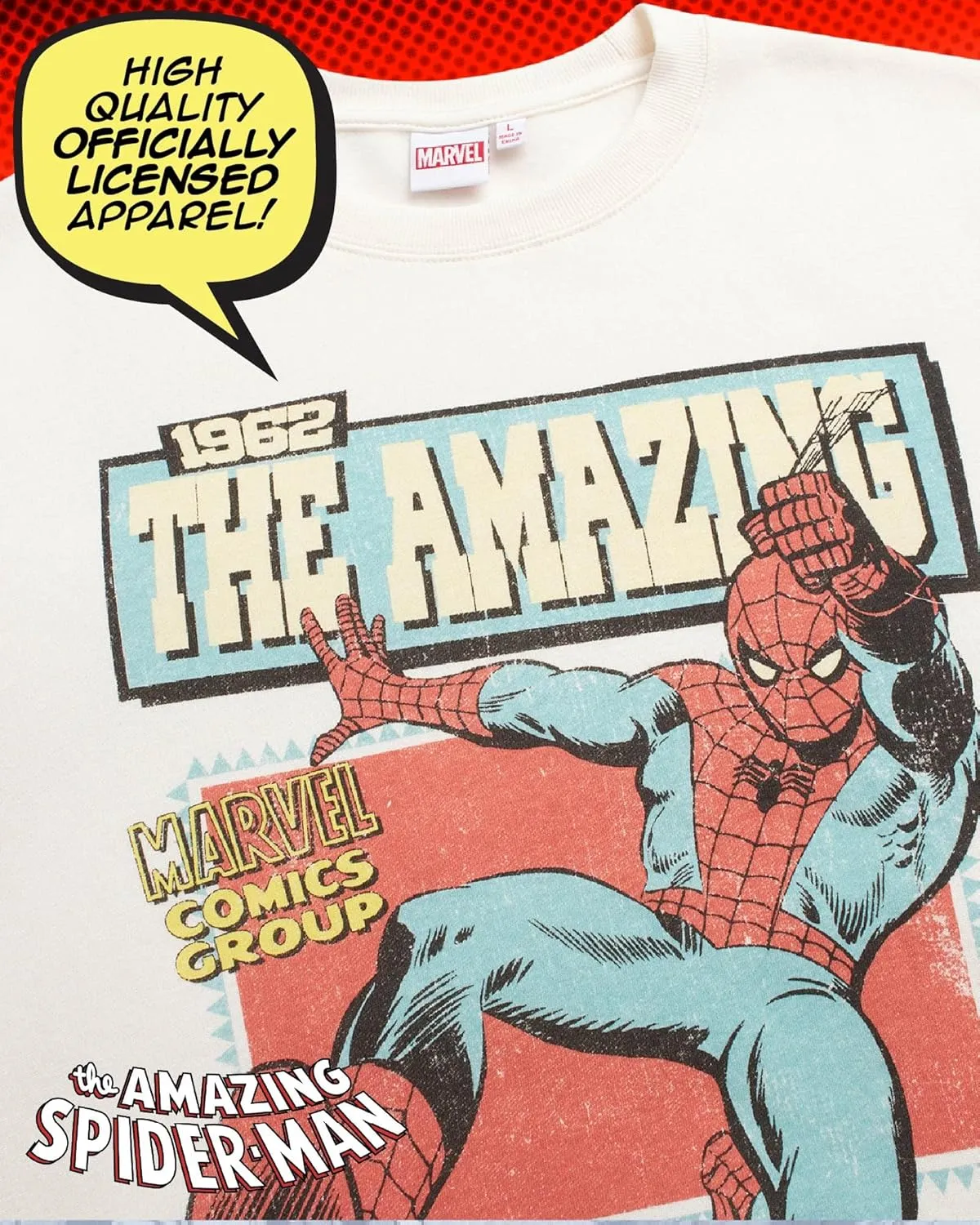 Marvel Avengers Men's Graphic Sweatshirt - The Amazing Spider-Man Novelty Fleece Crew Neck Pullover Sweatshirt for Men (S-XL)