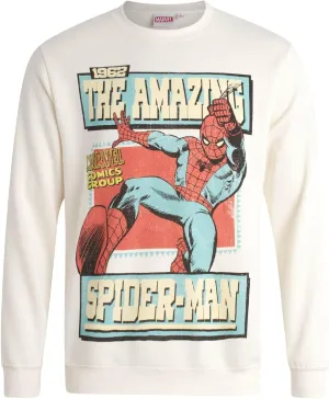 Marvel Avengers Men's Graphic Sweatshirt - The Amazing Spider-Man Novelty Fleece Crew Neck Pullover Sweatshirt for Men (S-XL)