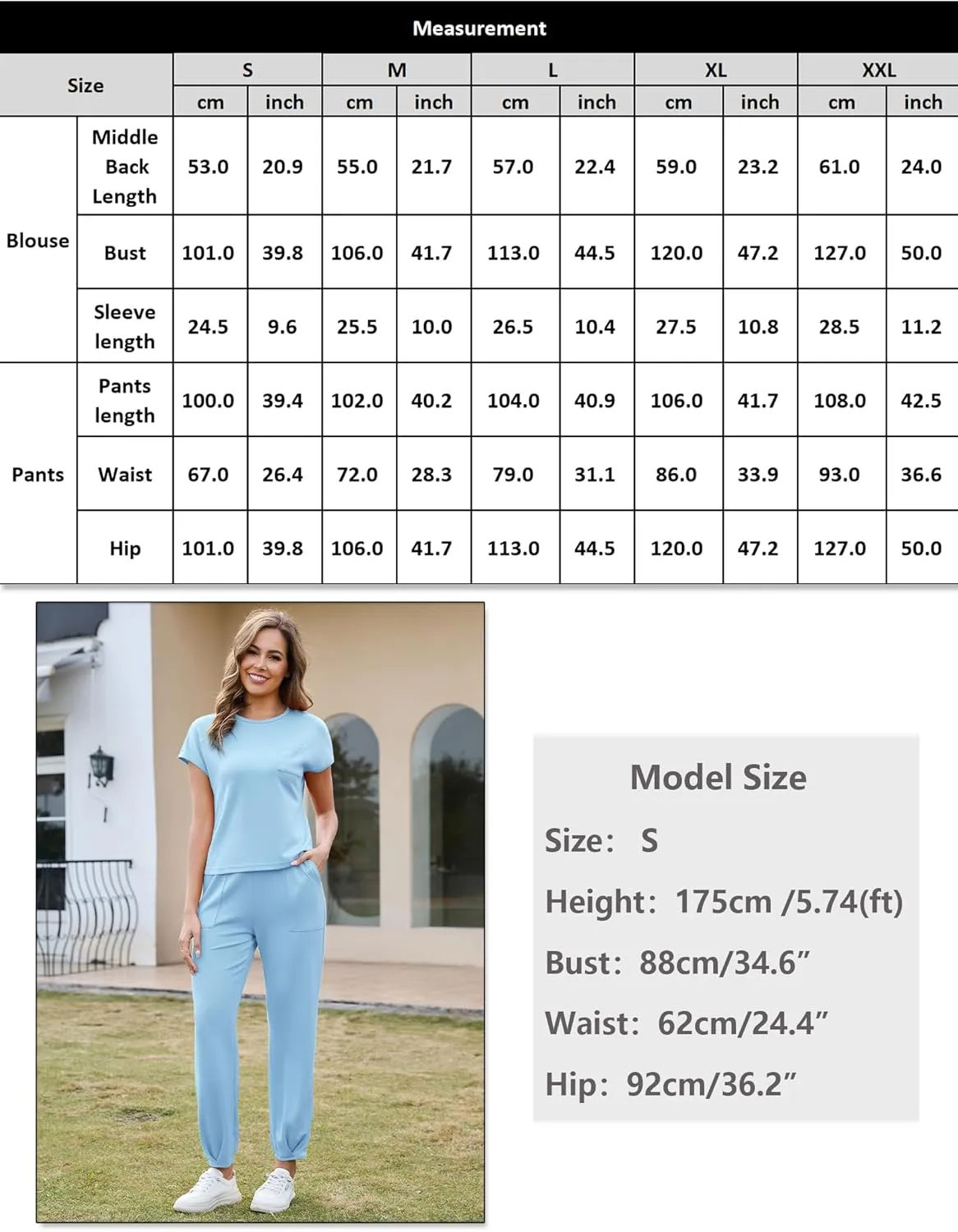 Marvmys Women's Casual Crew Neck Short Sleeve Lounge Set 2 Piece Outfits Travel Tracksuit Pants and Top Loungewear Set