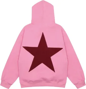 Meiweileya Womens Y2k Oversized Graphic Star Preppy Hoodies Sweatshirt Aesthetic Pullover Pockets Long Sleeve