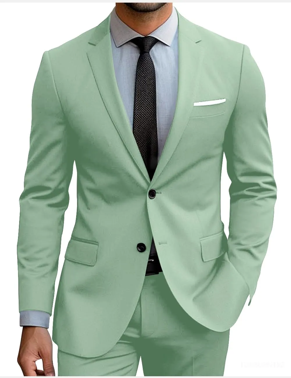 Men Slim Fit 2 Piece Suit Classic Suit for Men Two Button Notch Lapel Dress Suit Jacket Pants Tuxedo for Prom