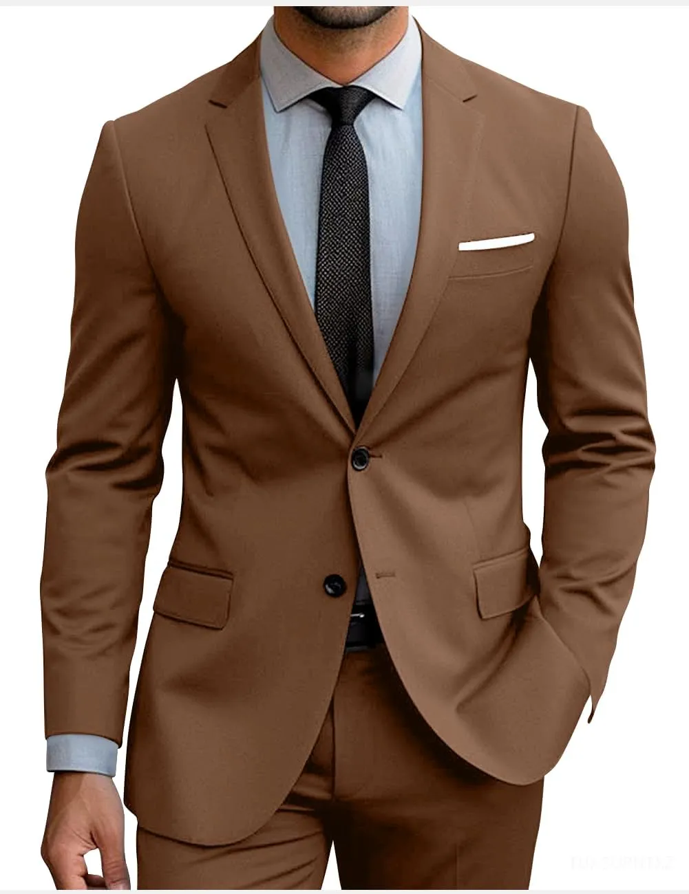 Men Slim Fit 2 Piece Suit Classic Suit for Men Two Button Notch Lapel Dress Suit Jacket Pants Tuxedo for Prom