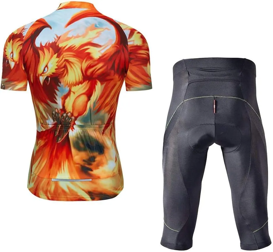 Men's Bike Clothing Set Cycling Jerseys Road Bicycle Shirts Kit   Bib Shorts Quick-Dry Full Zipper Riding Clothes