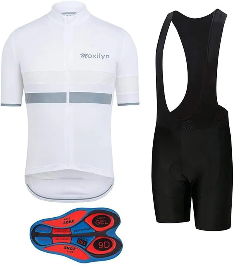 Men's Bike Clothing Set Cycling Jerseys Road Bicycle Shirts Kit   Bib Shorts Quick-Dry Full Zipper Riding Clothes