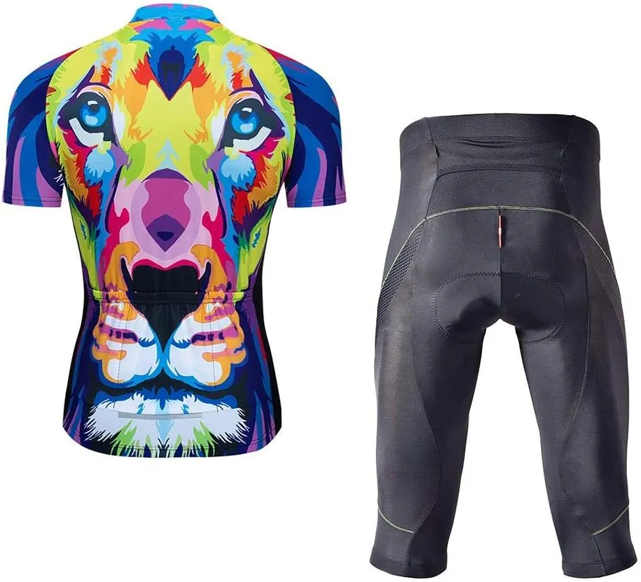 Men's Bike Clothing Set Cycling Jerseys Road Bicycle Shirts Kit   Bib Shorts Quick-Dry Full Zipper Riding Clothes