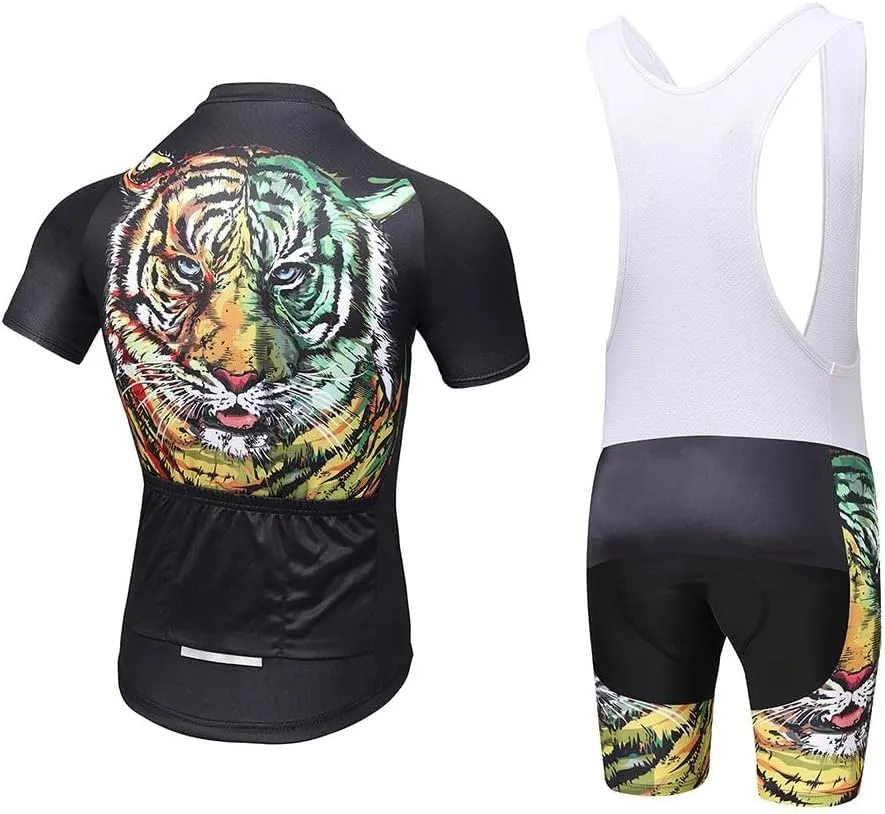 Men's Bike Clothing Set Cycling Jerseys Road Bicycle Shirts Kit   Bib Shorts Quick-Dry Full Zipper Riding Clothes