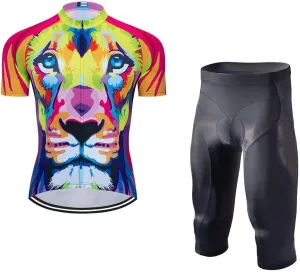 Men's Bike Clothing Set Cycling Jerseys Road Bicycle Shirts Kit   Bib Shorts Quick-Dry Full Zipper Riding Clothes