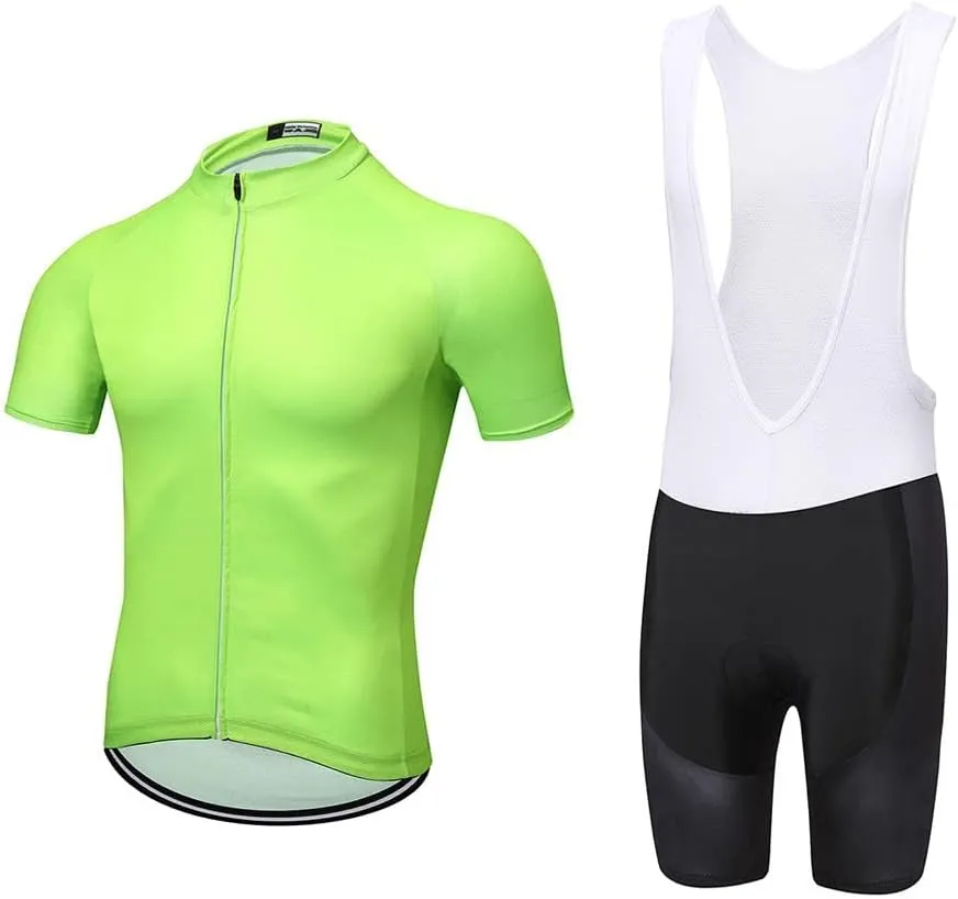Men's Bike Clothing Set Cycling Jerseys Road Bicycle Shirts Kit   Bib Shorts Quick-Dry Full Zipper Riding Clothes