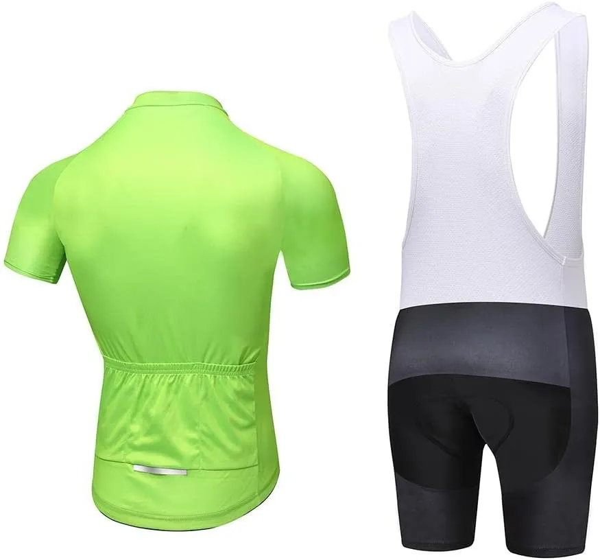 Men's Bike Clothing Set Cycling Jerseys Road Bicycle Shirts Kit   Bib Shorts Quick-Dry Full Zipper Riding Clothes