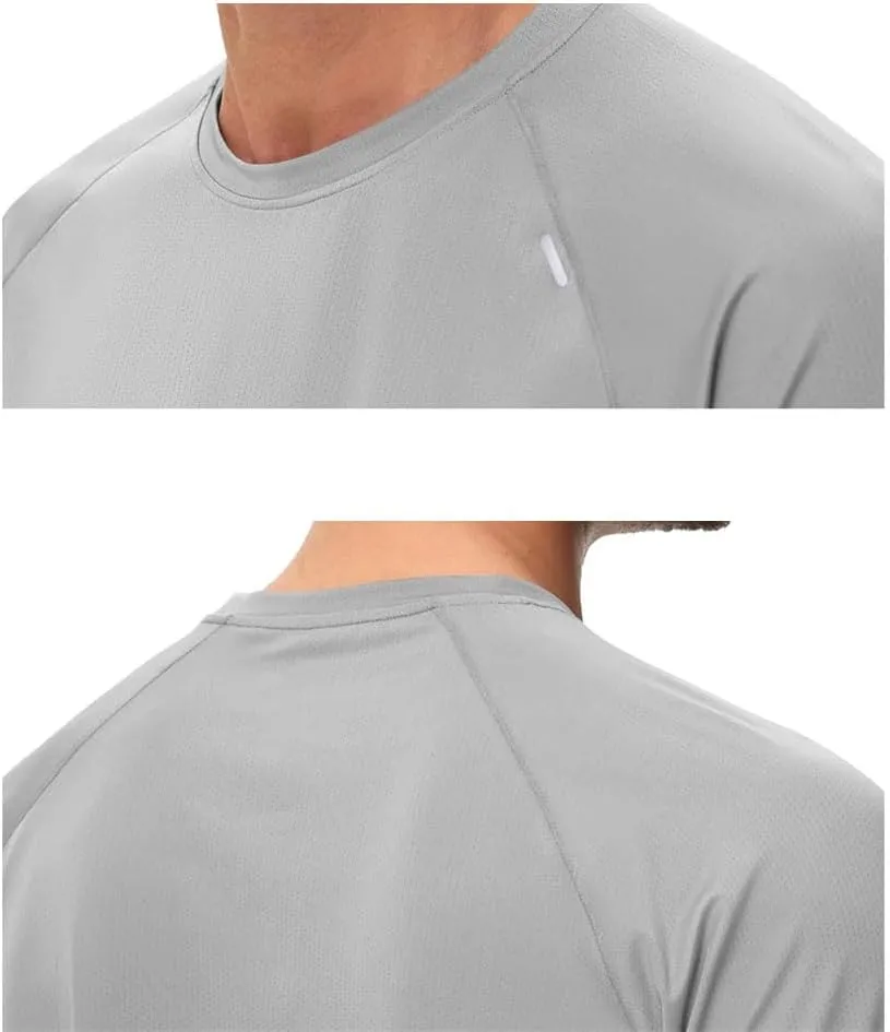 Men's Crew Neck Short Sleeve Lightweight Athletic T-Shirt Quick Dry Stretch Shirts Running Workout Gym Tee