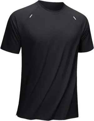 Men's Crew Neck Short Sleeve Lightweight Athletic T-Shirt Quick Dry Stretch Shirts Running Workout Gym Tee