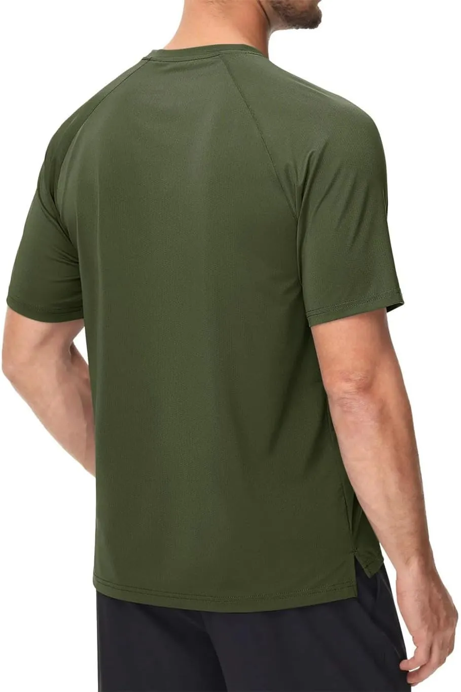 Men's Crew Neck Short Sleeve Lightweight Athletic T-Shirt Quick Dry Stretch Shirts Running Workout Gym Tee