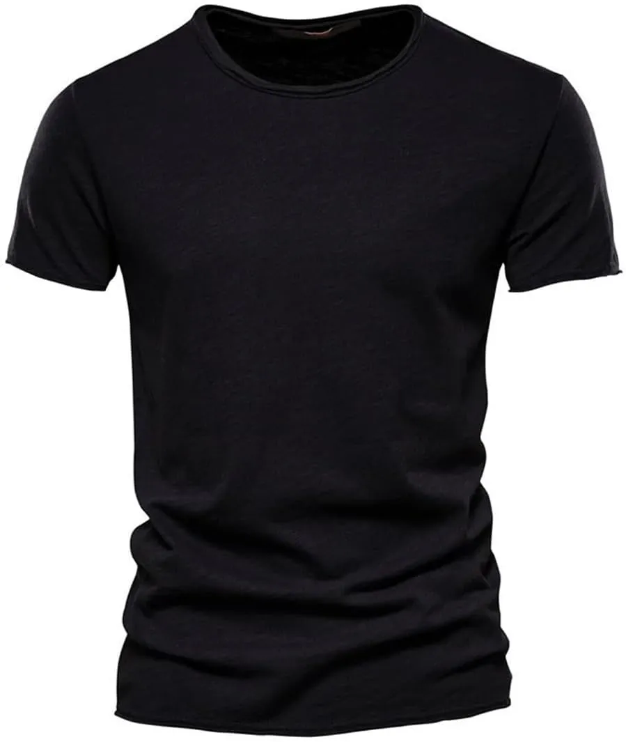 Mens Crew Neck T Shirt Short Sleeve Casual Summer Basic Tee Muscle Slim Fit Workout T-Shirt