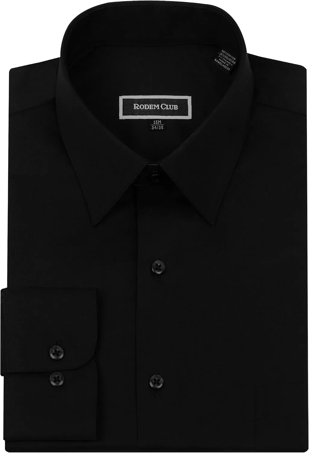 Men's Dress Shirt Regular Fit Long Sleeve Wrinkle-Resistant Business Formal Solid Button Down Shirts with Pocket