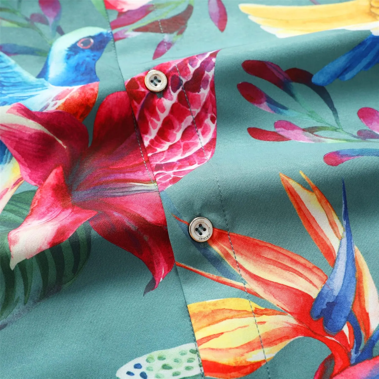 Mens Hawaiian Shirt, Short Sleeves Button Down Beach Clothing, Unisex Summer Flamingos Casual Aloha Floral Shirts
