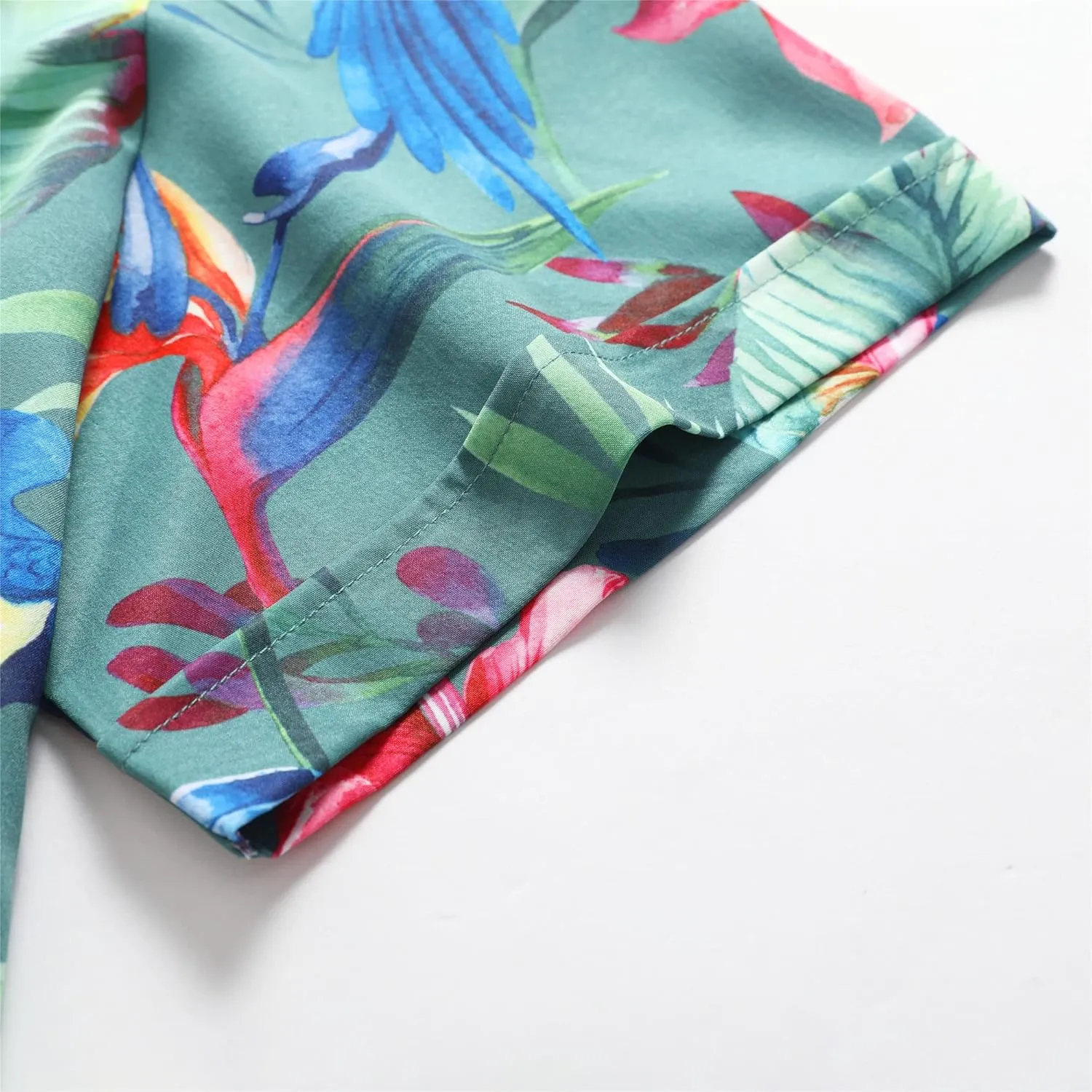 Mens Hawaiian Shirt, Short Sleeves Button Down Beach Clothing, Unisex Summer Flamingos Casual Aloha Floral Shirts
