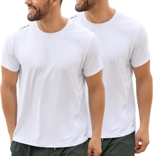 Men's Rash Guard Swim Shirts UPF 50  Short Sleeve Fishing Quick Dry Beach-Recommended Larger one