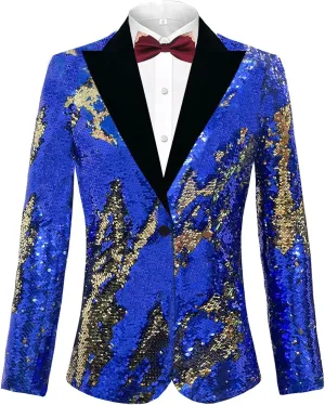 Mens Sequin Jacket Suit Blazer Prom Tuxedo Wedding Dinner Party Tux