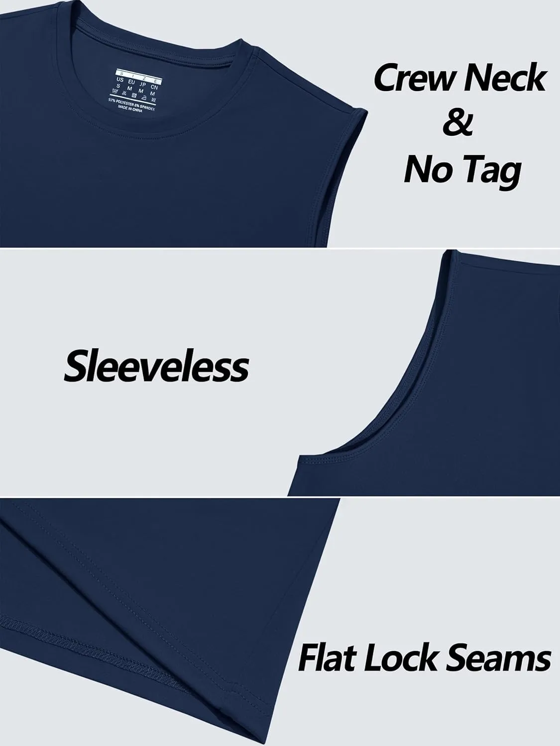 Men's Sleeveless Tank Top Quick Dry UPF 80  Sun Protection Lightweight Athletic Gym Workout Muscle Shirts