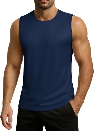 Men's Sleeveless Tank Top Quick Dry UPF 80  Sun Protection Lightweight Athletic Gym Workout Muscle Shirts