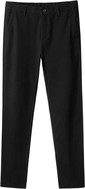 Men's Slim Fit Flat Front Pants Classic Stretch Dress Business Suit Pant Casual Straight Fit Chino Golf Pant