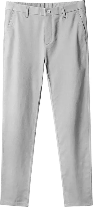 Men's Slim Fit Flat Front Pants Classic Stretch Dress Business Suit Pant Casual Straight Fit Chino Golf Pant
