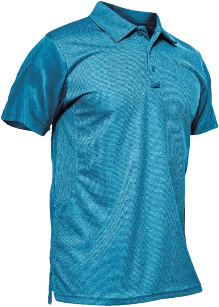 Men's Summer Fashion Polos Shirts Short Sleeve Solid Color Quick Dry T-Shirt Business Work Tee Tops