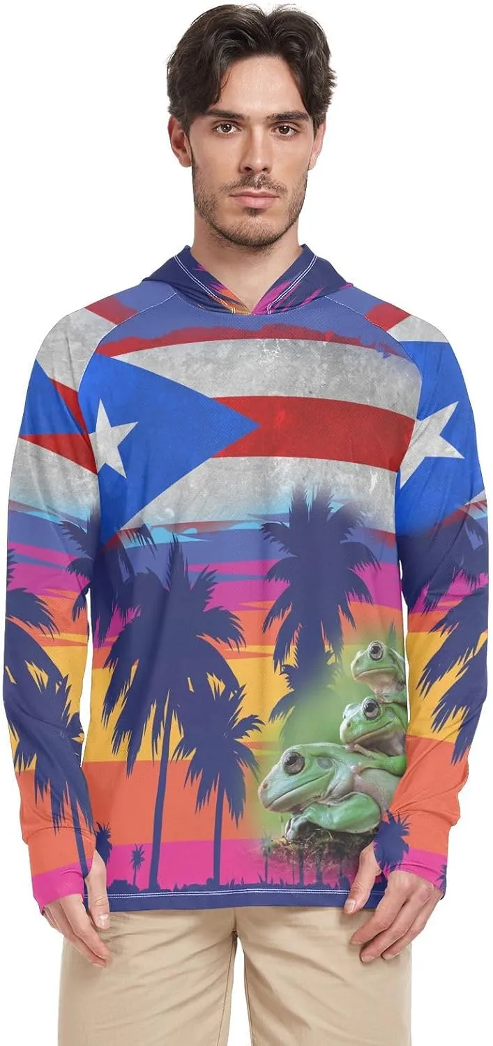 Men's UPF 50  Sun Protection Hoodie Shirt with Long Sleeve SPF Fishing Outdoor UV Protection Lightweight Shirts