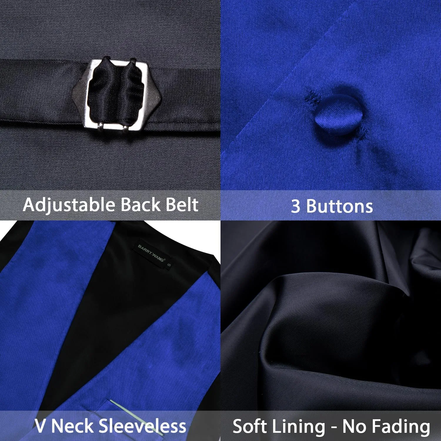 Men's Vest Bow Tie Set Solid Color Suit Waistcoat Armband Cufflinks Pocket Square Weddings Business Tuxedo party