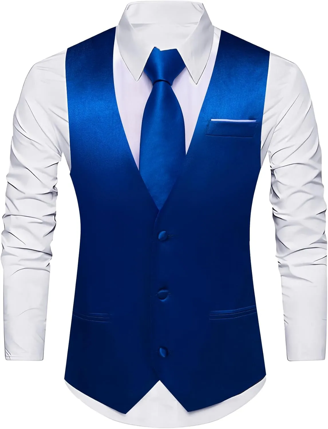 Men's Vest Bow Tie Set Solid Color Suit Waistcoat Armband Cufflinks Pocket Square Weddings Business Tuxedo party