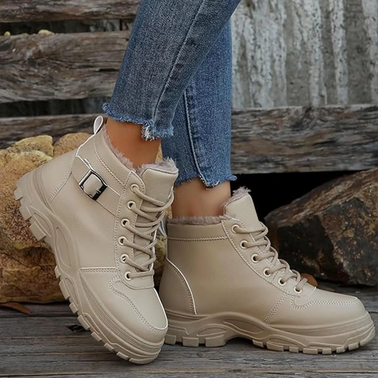 Men's Work Boots Slip On Hiking Sneakers Fur Lined Ankle Boot Womens Working Shoes Insulated Composite Safety Toe Waterproof Industrial Casual Hike Grounded Footwear
