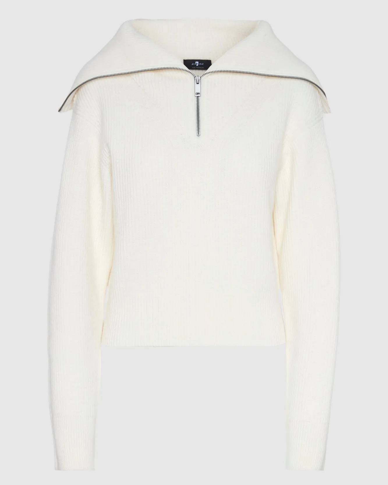 Merino Half Zip Sweater in Off White