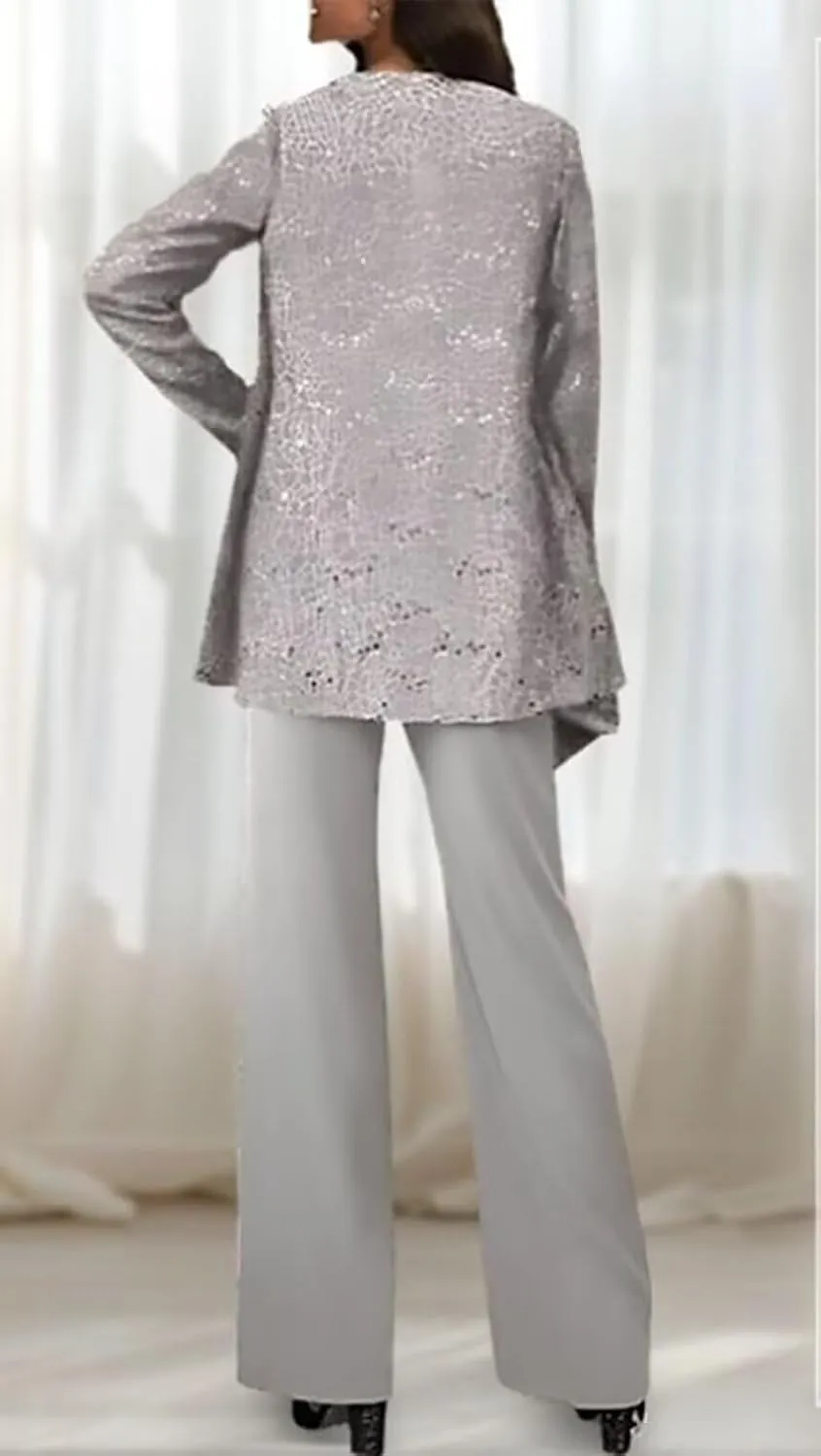 Mother of The Bride Pant Suits Grandmother Groom Dresses Women's Outfit Chiffon Lace Jumpsuit