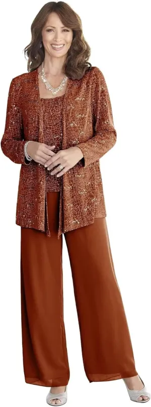 Mother of The Bride Pant Suits Grandmother Groom Dresses Women's Outfit Chiffon Lace Jumpsuit