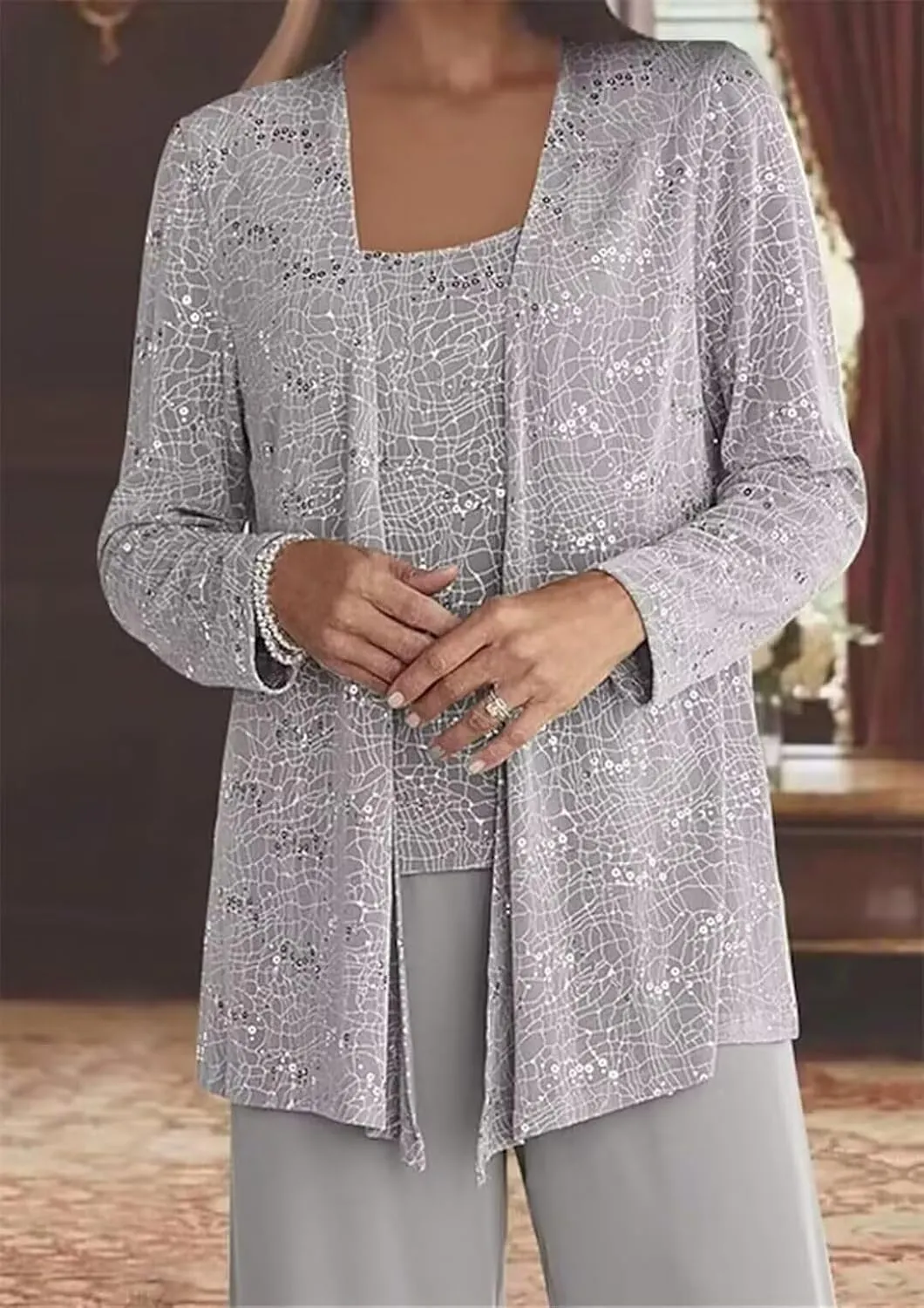 Mother of The Bride Pant Suits Grandmother Groom Dresses Women's Outfit Chiffon Lace Jumpsuit