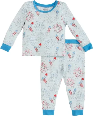 Mud Pie Boys Firework Glow Pjs