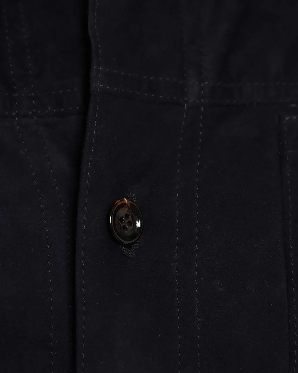 Navy Bobbio Lambskin Suede Shirt Jacket