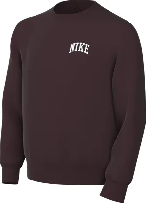 Nike Sportswear Club Big Kids' French Terry Crew-Neck Sweatshirt (HJ3144-652, Burgundy Crush/White)