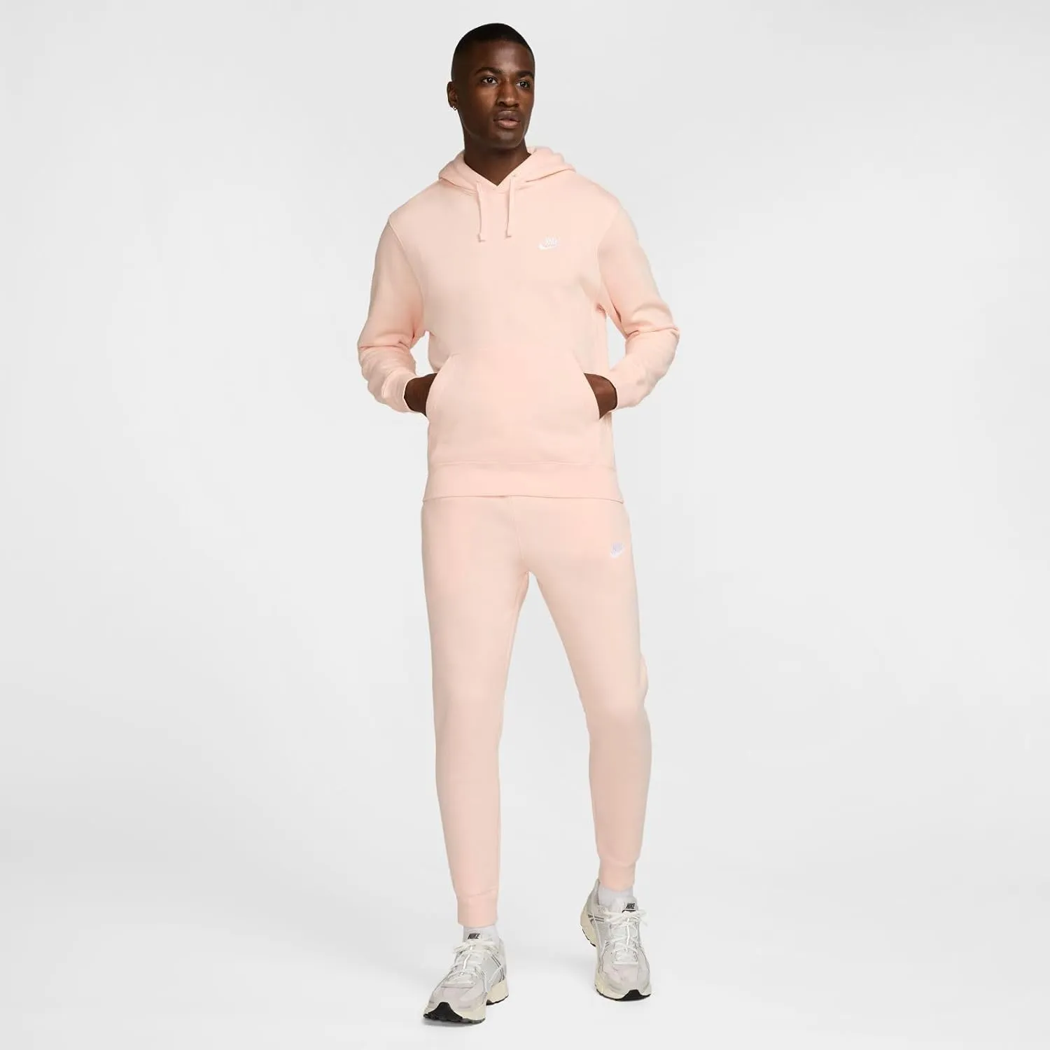 Nike Sportswear Club Fleece Pullover Hoodie (BV2654-664, Washed Coral/Washed Coral/White)