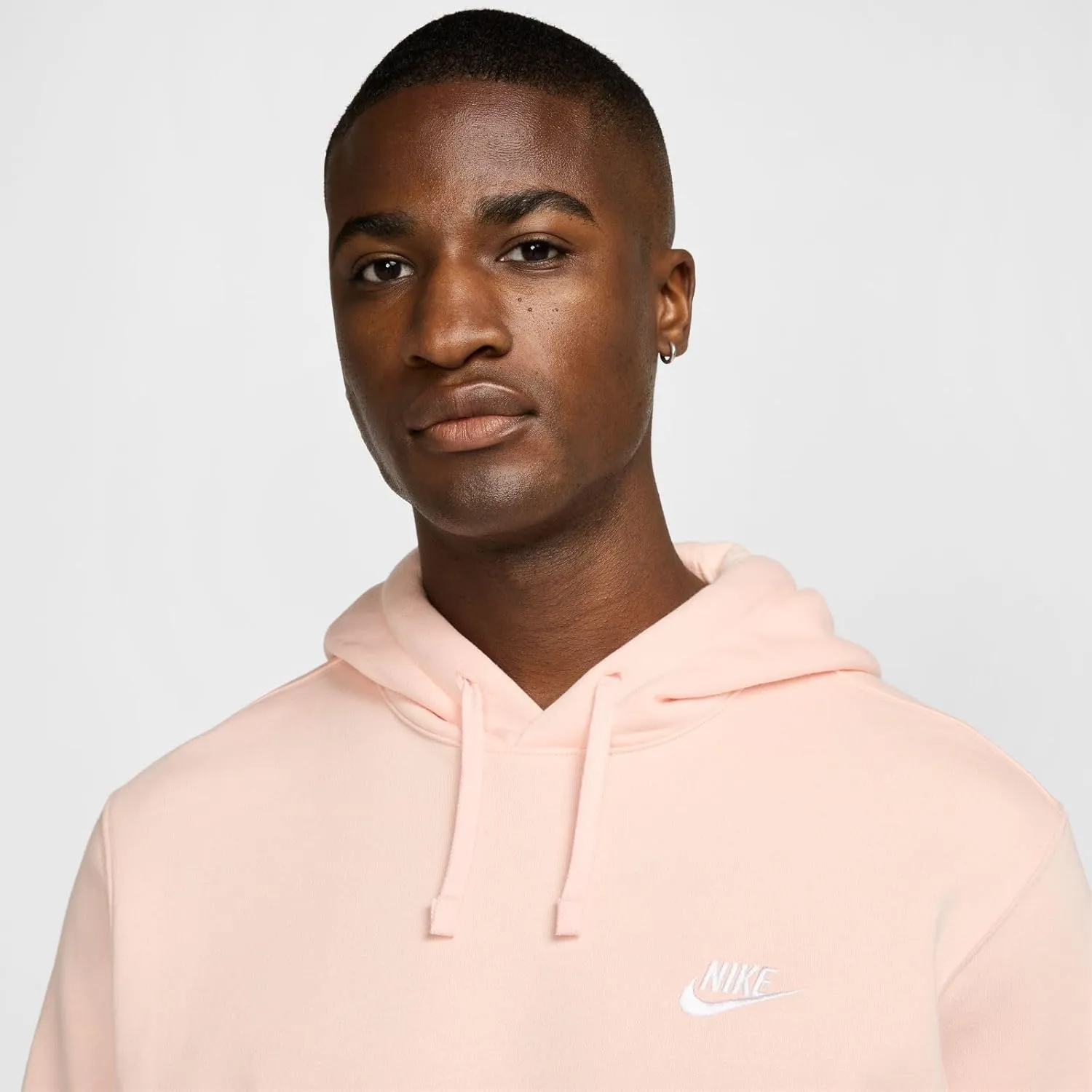 Nike Sportswear Club Fleece Pullover Hoodie (BV2654-664, Washed Coral/Washed Coral/White)